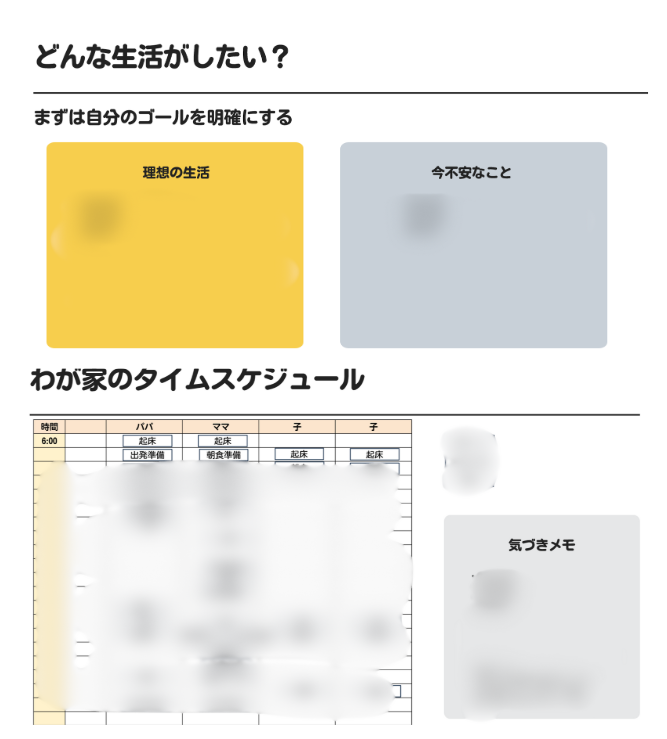 ワーママのタイムスケジュール作りのサービスの内容